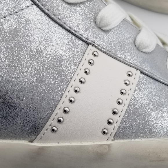 Nine West Stunnah3 High-Top Sneakers, Silver Multi, Faux Fur lined, Women's 11 - Picture 5 of 16